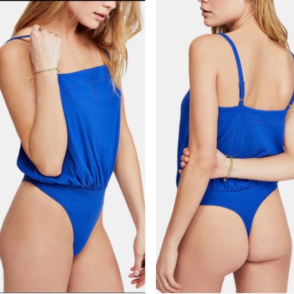 Free People Marissa Bodysuit Thong Square Neck